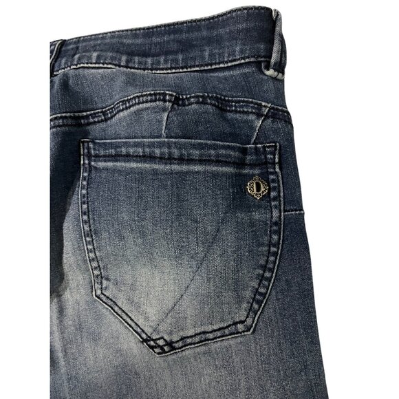 Democracy AbSolution Distressed Slim Straight Jeans Size 12 Blue Denim Womens - Picture 10 of 12